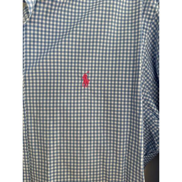 Ralph Lauren Classic Fit Gingham Check Button Down Shirt Men's Size L , EUC - Picture 4 of 5